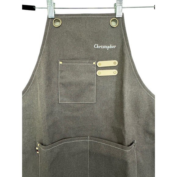 NWT “Christopher” Chef Apron Water drop Resistant Canvas Cross Back Adjustable - Picture 2 of 10